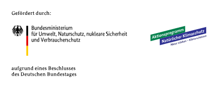 Logos Bundesministerium für Umwelt, Naturschutz, nukleare Sicherheit und Verbraucherschutz und Aktionsprogramm Natürlicher Klimaschutz (ANK).
